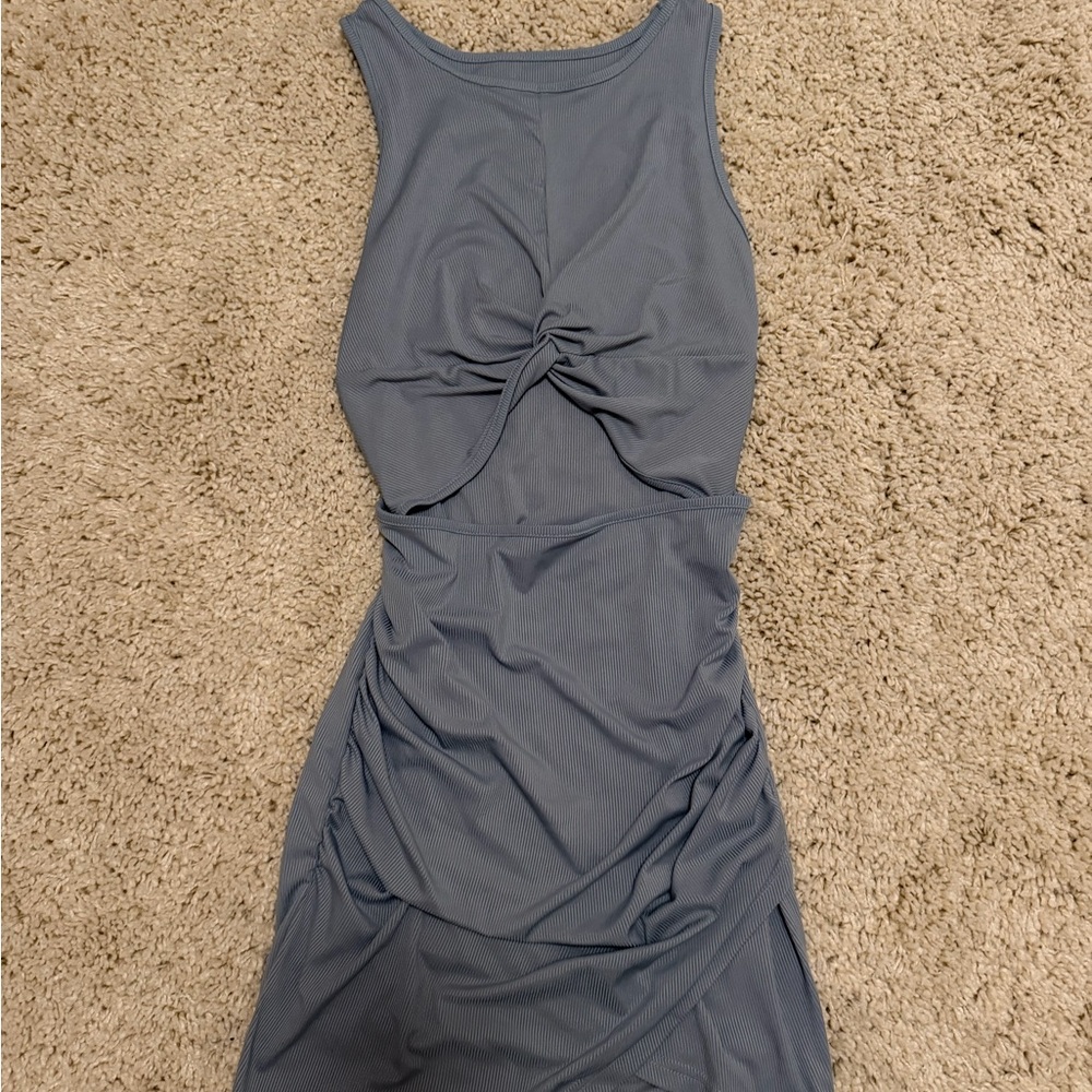 Elegant Blue Sleeveless Dress